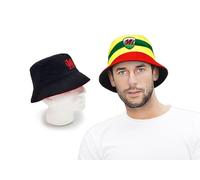 Strength & Honour Chapeau seau réversible gallois - Yma O Hyd Euro Coupe du monde Pays de Galles Chapeau unisexe pour adulte Noir sur l'envers, rouge/blanc, Taille unique