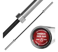 Strength Shop barre olympique 20kg 220cm de long & 29mm ⌀, barre musculation en acier avec prise de disques 50mm et moletage agressif, parfaite comme barbell pour squats, soulevé de terre & plus.
