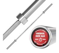 Strength Shop barre olympique 20kg 220cm de long & 29mm ⌀, barre musculation en acier avec prise de disques 50mm et moletage agressif, parfaite comme barbell pour squats, soulevé de terre & plus.