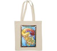 Strength Tarot Card Art Logo Sac fourre-tout en coton naturel Blanc