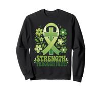 Strength Through Faith Croix Ruban Vert paralysie cérébrale Sweatshirt