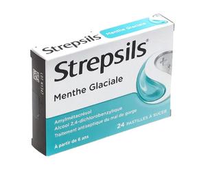 Strepsil Menthe Glaciale Maux de Gorge 24 Pastilles à sucer