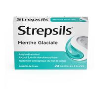 Strepsils Menthe Glaciale - Traitement Antiseptique du Mal de Gorge À partir 6 ans Comprimé(S) Sucer 24 pc(s)