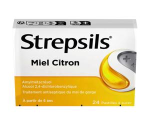 Strepsils Miel Citron Maux De Gorge 24 Pastilles À Sucer