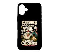 Stress Not Enough Chickens Boîte à Poulet Amusante Coque pour iPhone 16 Plus