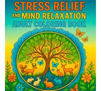 Stress relief and mind relaxation adult coloring: coloring book for adult teens men and women for relaxation with bold design of animals flowers ... large print designs - sample art on backcover