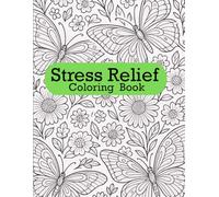 Stress Relief: Kid and Adult Coloring Book with flowers, birds, palm trees, butterflies and multiple patterns: black and white pages with patterns