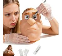 Stress Relief Pimple Popping Toy-Realistic Blackhead Popper Fidget Face Simulator, Silicone Pimple Popper Toy, Reusable Squeeze Acnes Face Pimples Cleaning Sensory Toys (Brown)