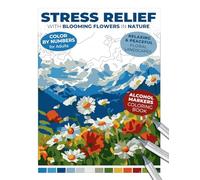 Stress Relief with Blooming Flowers in Nature | Color by Numbers for Adults | Alcohol Markers Coloring Book | Relaxing & Peaceful Floral Landscapes