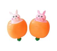 Stress Squeeze - Bunny Carrot Toy for Stress Relief, 2 Piece Soft Squishy Balls with Calming Texture & Portable Design for Home Relaxation, School Breaks, Classroom Fun and Travel Entertainment