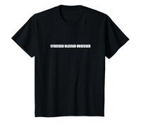 Stressé, bienheureux T-Shirt, Enfant, Noir, 3 Ans