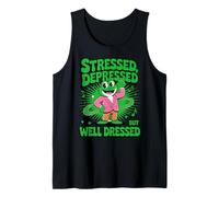 Stressed Depressed But Well Dressed Funny Frog Adult Humor Débardeur