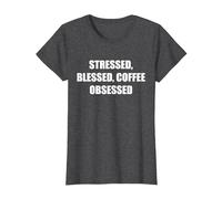 Stressée, bénie, obsédée par Le café T-Shirt, Femme, Chiné Foncé, XXL