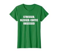 Stressée, bénie, obsédée par Le café T-Shirt, Femme, Vert Kelly, XXL