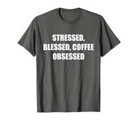 Stressée, bénie, obsédée par Le café T-Shirt, Homme, Asphalte, XL