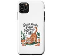 Stretch Breathe Faites semblant que tout est beau yoga pour chat Coque pour iPhone 11 Pro Max