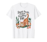 Stretch Breathe Faites semblant que tout est beau yoga pour chat T-Shirt