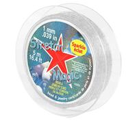 Stretch Magic Cordon élastique pour Perles - Couleur Argent pailleté, 1 mm de diamètre, 5 mètres (16,4 pi) - Facile à Nouer, Solide et Extensible, idéal pour la création de Bijoux en Perles