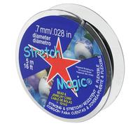 Stretch Magic Cordon élastique pour Perles - Noir, diamètre 0,7 mm, 5 mètres (16,4 Pieds) - Facile à Nouer, Solide et Extensible, idéal pour la création de Bijoux en Perles