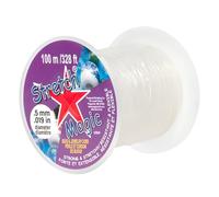 Stretch Magic Cordon élastique pour Perles - Transparent, 0,5 mm de diamètre, 100 mètres (328 Pieds) - Facile à Nouer, Solide et Extensible, idéal pour la création de Bijoux en Perles