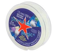 Stretch Magic Cordon élastique pour Perles - Transparent, 1,5 mm de diamètre, 4 mètres (13,12 Pieds) - Facile à Nouer, Solide et Extensible, idéal pour la création de Bijoux en Perles