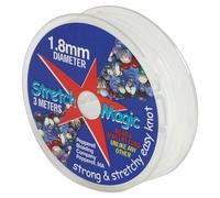 Stretch Magic Cordon élastique pour Perles - Transparent, 1,8 mm de diamètre, 3 mètres (9,8 pi) - Facile à Nouer, Solide et Extensible, idéal pour la création de Bijoux en Perles