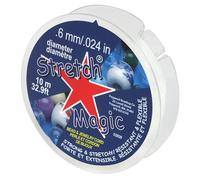 Stretch Magic Cordon élastique pour Perles - Transparent, diamètre 0,6 mm, 10 mètres (32 Pieds) - Facile à Nouer, Solide et Extensible, idéal pour la création de Bijoux en Perles