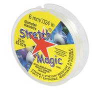Stretch Magic Cordon élastique pour Perles - Transparent, diamètre 0,6 mm, 25 mètres (82 Pieds) - Facile à Nouer, Solide et Extensible, idéal pour la création de Bijoux en Perles