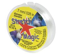 Stretch Magic Cordon élastique pour Perles - Transparent, diamètre 0,7 mm, 25 mètres (82 Pieds) - Facile à Nouer, Solide et Extensible, idéal pour la création de Bijoux en Perles