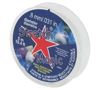 Stretch Magic Cordon élastique pour Perles - Transparent, diamètre 0,8 mm, 5 mètres (16,4 pi) - Facile à Nouer, Solide et Extensible, idéal pour la création de Bijoux en Perles