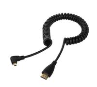 Stretch Ressort De Droite Et De Gauche Coudé 90 Degrés Micro Hdmi Vers Hdmi Mâle Câble Hdtv Pour Téléphone Portable Et Tablette Et Camera Left Angled[CAB9165269]