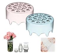 Stretch Silicone Flower Arranger,Universal Fit Reuseable Waterproof Floral Grid Organizer,DIY Flexible Stretchable Flower Arrangement Holder for Easy DIY Weddings & Home Decor (Pink+Blue)