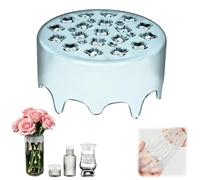 Stretch Silicone Flower Arranger,Universal Fit Reuseable Waterproof Floral Grid Organizer,DIY Flexible Stretchable Flower Arrangement Holder for Easy DIY Weddings & Home Decor (Blue)