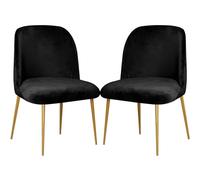 Stretch Velvet Dining Chair Cover Slipcover for Curved Back Mid Century Modern Accent Chairs Set of 2 Gray Perfect K and Living Room (Black 2PCS)