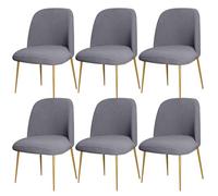 Stretch Velvet Dining Chair Cover Slipcover for Curved Back Mid Century Modern Accent Chairs Set of 2 Gray Perfect K and Living Room (New Gray a 6PCS)