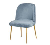 Stretch Velvet Dining Chair Cover Slipcover for Curved Back Mid Century Modern Accent Chairs Set of 2 Gray Perfect K and Living Room (Gray Blue 1PCS)