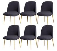 Stretch Velvet Dining Chair Cover Slipcover for Curved Back Mid Century Modern Accent Chairs Set of 2 Gray Perfect K and Living Room (Old Gray a 6PCS)