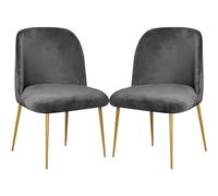 Stretch Velvet Dining Chair Cover Slipcover for Curved Back Mid Century Modern Accent Chairs Set of 2 Gray Perfect K and Living Room (Grey 2PCS)
