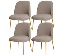 Stretch Velvet Dining Chair Cover Slipcover for Curved Back Mid Century Modern Accent Chairs Set of 2 Gray Perfect K and Living Room (Khaki a 4PCS)