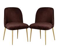 Stretch Velvet Dining Chair Cover Slipcover for Curved Back Mid Century Modern Accent Chairs Set of 2 Gray Perfect K and Living Room (Dark Coffee 2PCS)