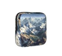 Stretching Mountain Ranges Sac de rangement pour serviettes hygiéniques avec fermeture éclair pour femmes et filles