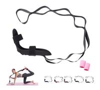 Stretching Strap with Loops and Detachable Foot, Foot & Calf Stretcher, Home Fascia Stretching Equipment for Yoga, Gymnastics and Flexibility Training, Improve Body Flexibility (Black)