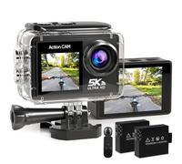 Strex Caméra Action 5K 50MP - 60FPS / 30M Étanche/WiFi - Écran Tactile - Microphone Externe - Accessoires Inclus - Caméra d'action - Caméra sous-Marine