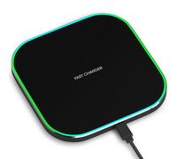 Strex Chargeur sans fil 15W - Câble inclus - Chargeur rapide QI - Chargeur sans fil - Chargeur rapide - Indicateur LED - Noir