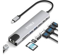 Strex Hub USB C 8 en 1 - Station d'accueil - Splitter USB - 4K HDMI - USB A - USB C - Ethernet - Micro SD - Compatible pour ordinateur portable, Macbook, Windows