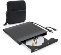 Strex Lecteur DVD externe et graveur - Avec étui - CD/DVD - Plug & Play - Lecteur DVD USB 3.0 - Convient pour Windows, Mac et Linux - Optical Drive