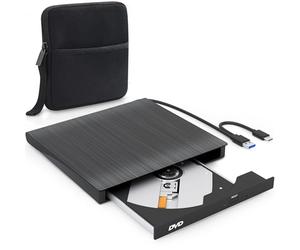 Strex Lecteur DVD externe et graveur - Avec étui - CD/DVD - Plug & Play - Lecteur DVD USB 3.0 - Convient pour Windows, Mac et Linux - Optical Drive