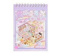 Streysisl Autocollants de scène miniature | Artisanat de fête 3D | Livre d'autocollants de chambre, sacs à friandises, autocollants mignons de paysage de dessin animé, motifs riches pour décorer des