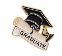 Streysisl Broche commémorative, pendentif commémoratif de remise de diplôme, capuchon de finition, broche en éma | Broche souvenir élégante pour étudiants, broches de classe pour chemises, écharpes