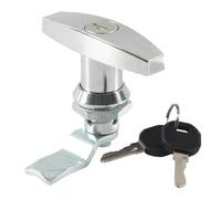 Streysisl Loquet de verrouillage en T - Kit de verrouillage de porte de garage en alliage de zinc avec 2 clés - Pièces de rechange pour portes d'abri de jardin, boîtes à outils, portes de garage